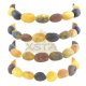 Multi color olive amber beads bracelet
